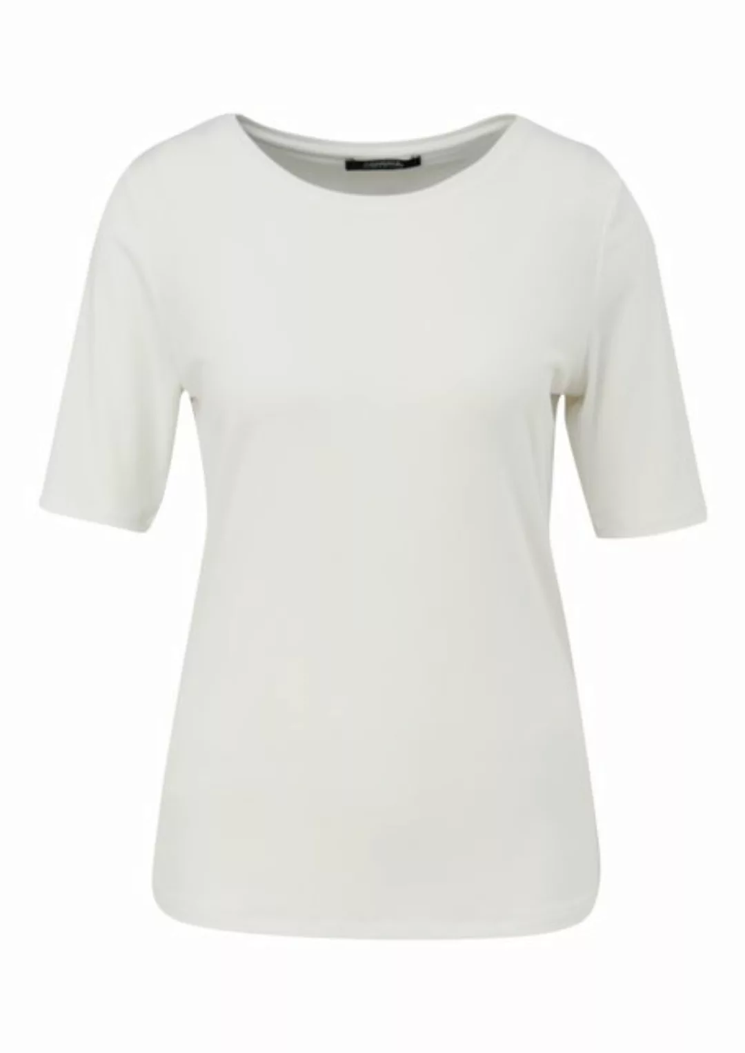 Comma Kurzarmshirt Geripptes T-Shirt mit Rundhalsausschnitt günstig online kaufen