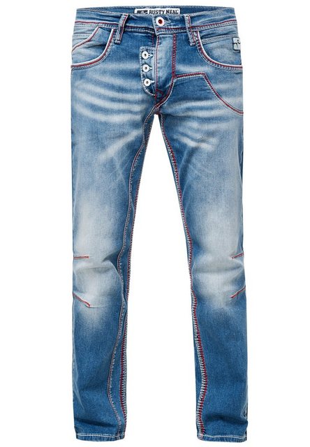 Rusty Neal Straight-Jeans RUBEN 46 mit auffälligen Ziernähten günstig online kaufen