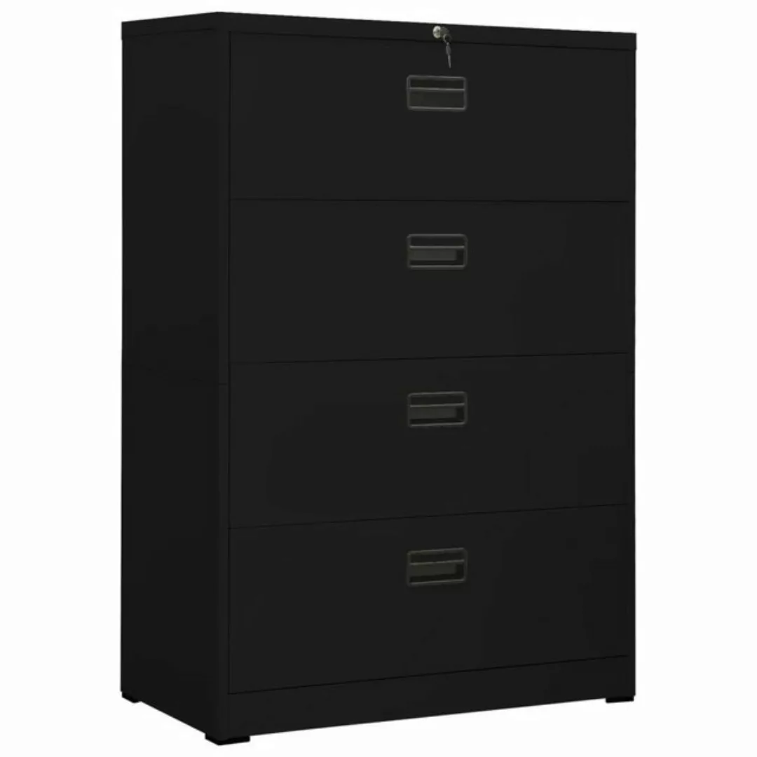 vidaXL Aktenschrank Aktenschrank Schwarz 90x46x134 cm Stahl günstig online kaufen