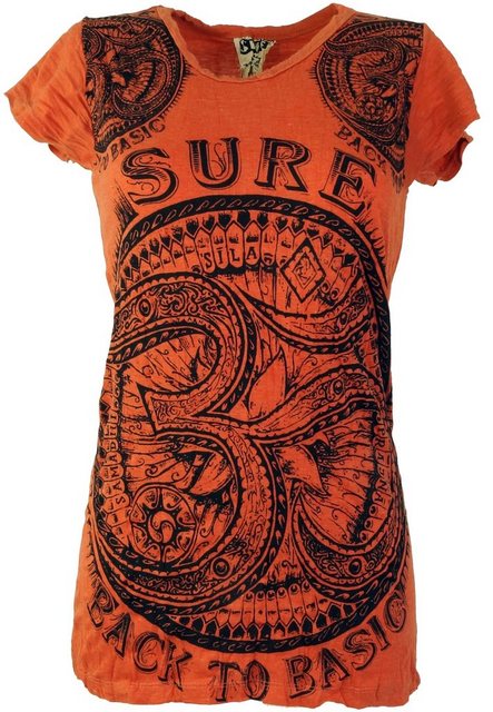 Guru-Shop T-Shirt Sure T-Shirt OM - rostorange Festival, Goa Style, alterna günstig online kaufen