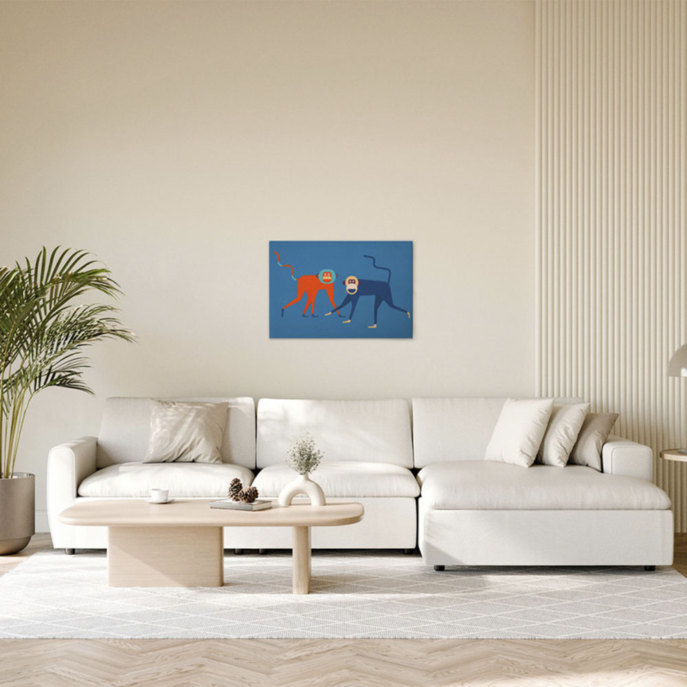 A.S. Création Leinwandbild "Monkey Business 2 - Wandbild Blau Orange Keilra günstig online kaufen