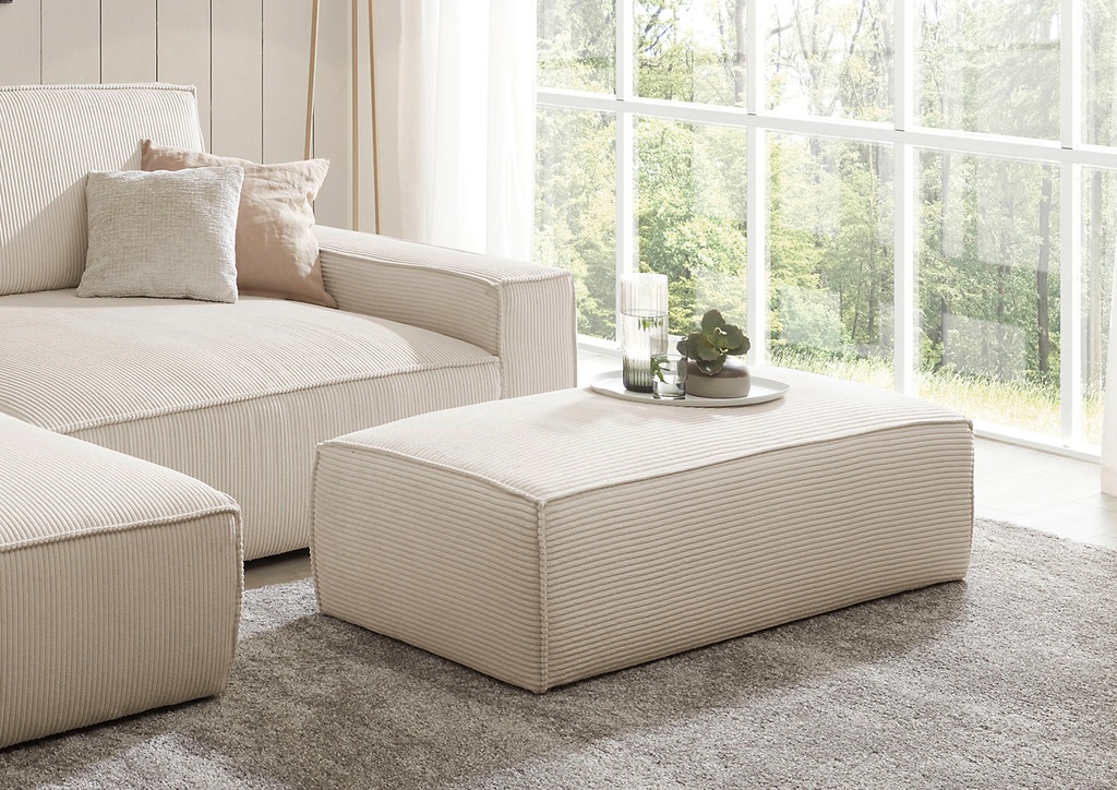 Home affaire Hocker "NEU: SHERWOOD XXL, Polsterhocker, Cord, Webstoff", rec günstig online kaufen