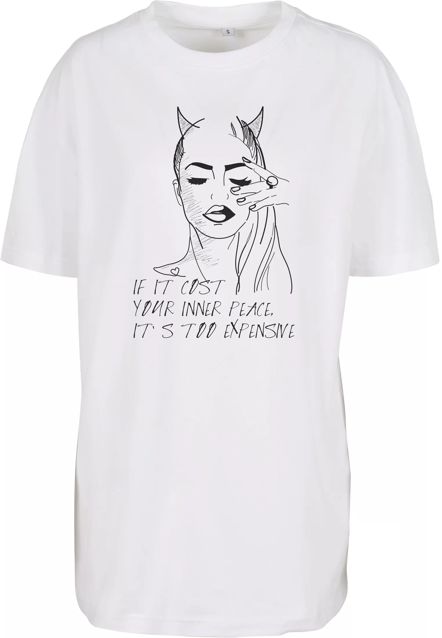 MisterTee Kurzarmshirt "MisterTee Damen Ladies Inner Peace Sign", (1 tlg.) günstig online kaufen