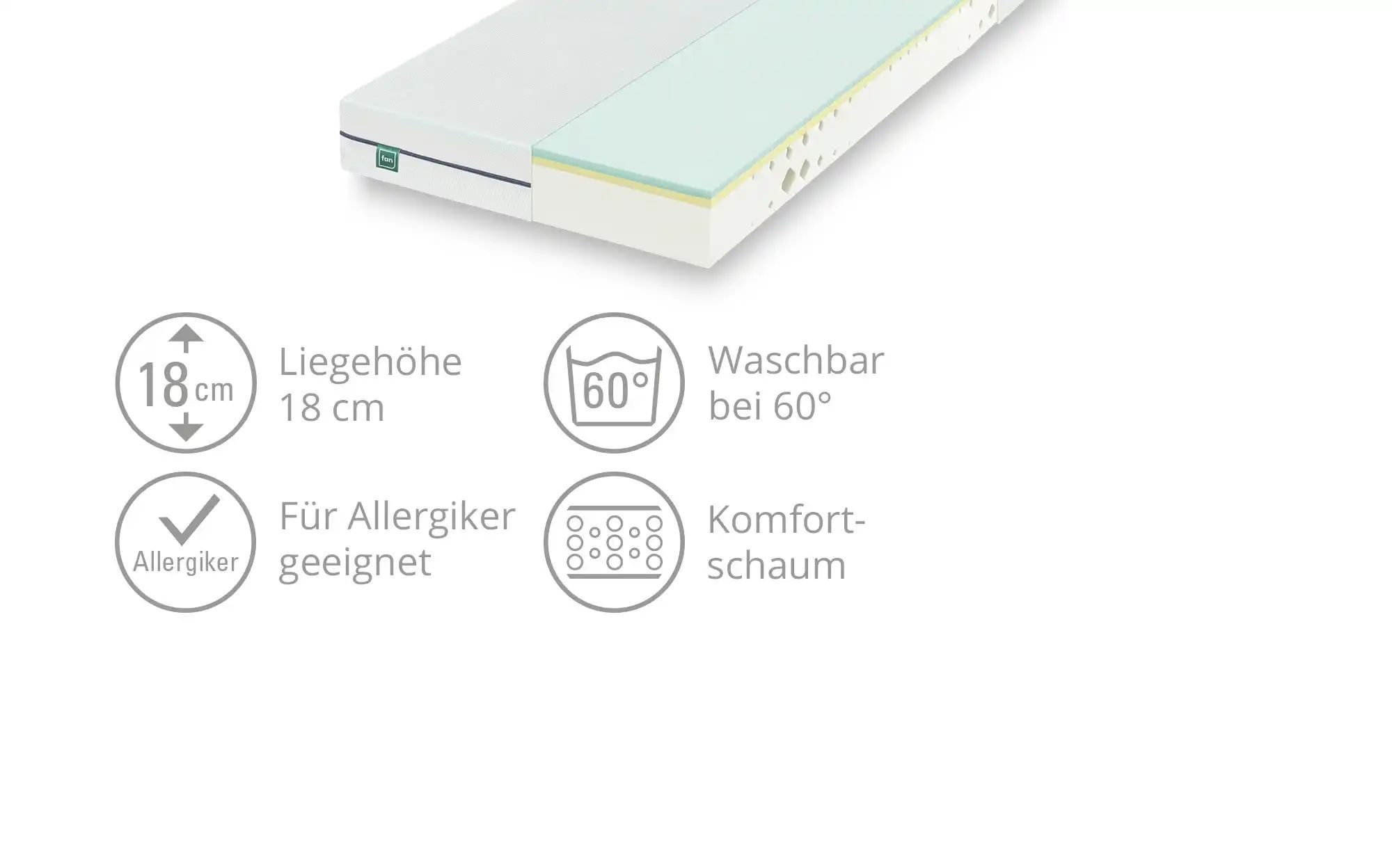 fan Komfortschaummatratze "max foam by fan, 5 Zonen Matratze 90x200 cm, 140 günstig online kaufen