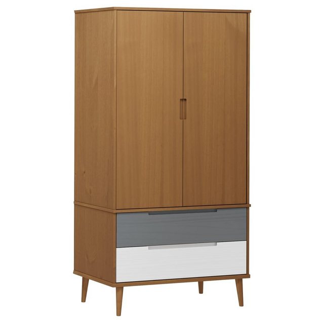 vidaXL Kleiderschrank Kleiderschrank Braun 90x55x175 cm Massivholz Kiefer günstig online kaufen