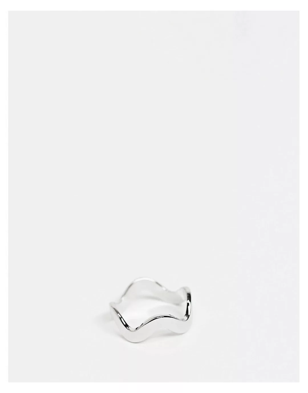ASOS DESIGN – Silberfarbener Ring im Wellendesign günstig online kaufen