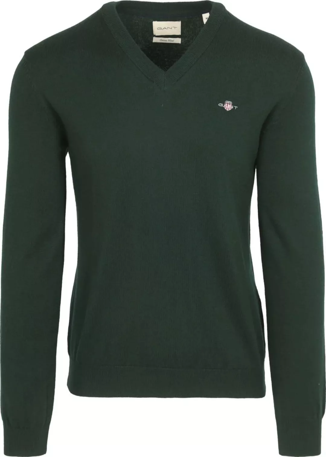 Gant Pullover V-Neck Dunkelgrün - Größe M günstig online kaufen