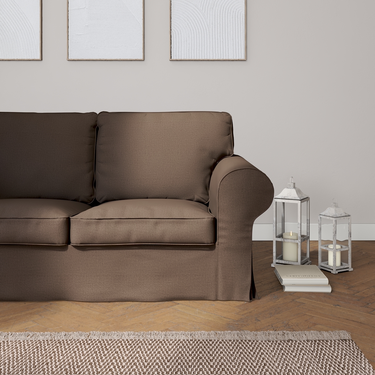 Bezug für Ektorp 2-Sitzer Schlafsofa ALTES Modell, braun, Sofabezug Ektorp günstig online kaufen