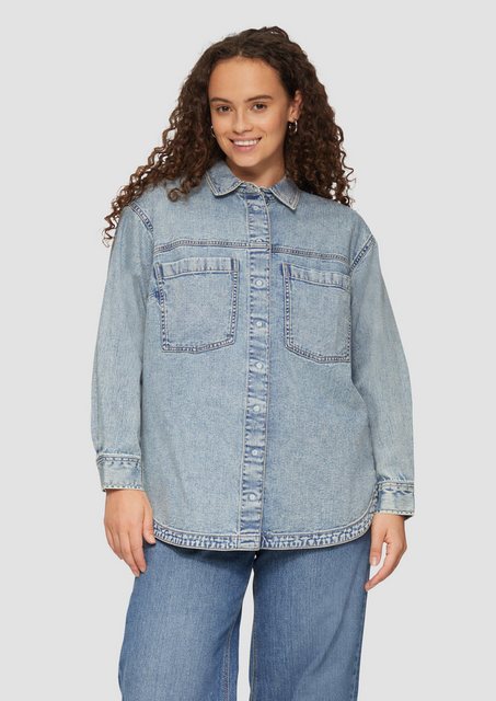 QS Langarmbluse Denim-Bluse mit Brusttaschen günstig online kaufen