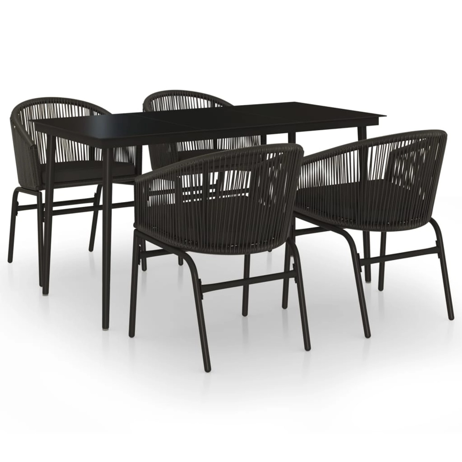 vidaXL 5-Tlg Garten-Essgruppe Schwarz 3099241 günstig online kaufen