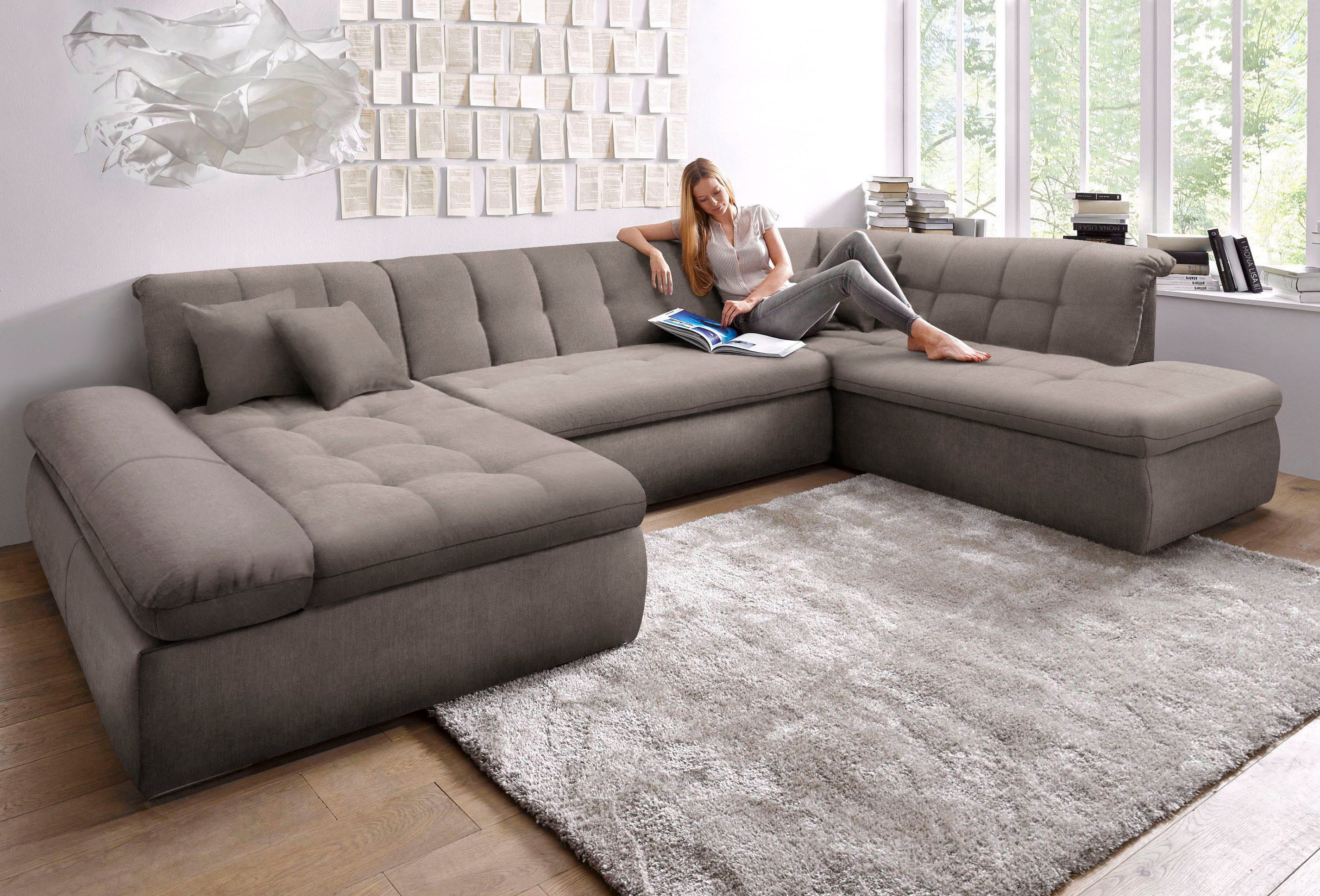 DOMO collection Wohnlandschaft "Moric Luxus incl. Zierkissen", U-Form, bis günstig online kaufen