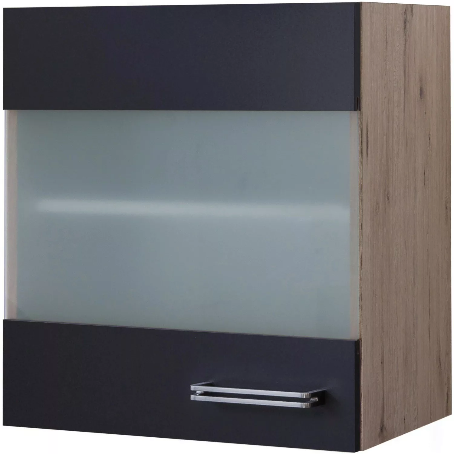 Flex-Well Exclusiv Glas-Hängeschrank Lara 50 cm Anthrazit-San Remo Eiche günstig online kaufen