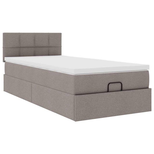 vidaXL Bett Ottoman-Bett mit Matratze Taupe 90x200 cm Stoff günstig online kaufen