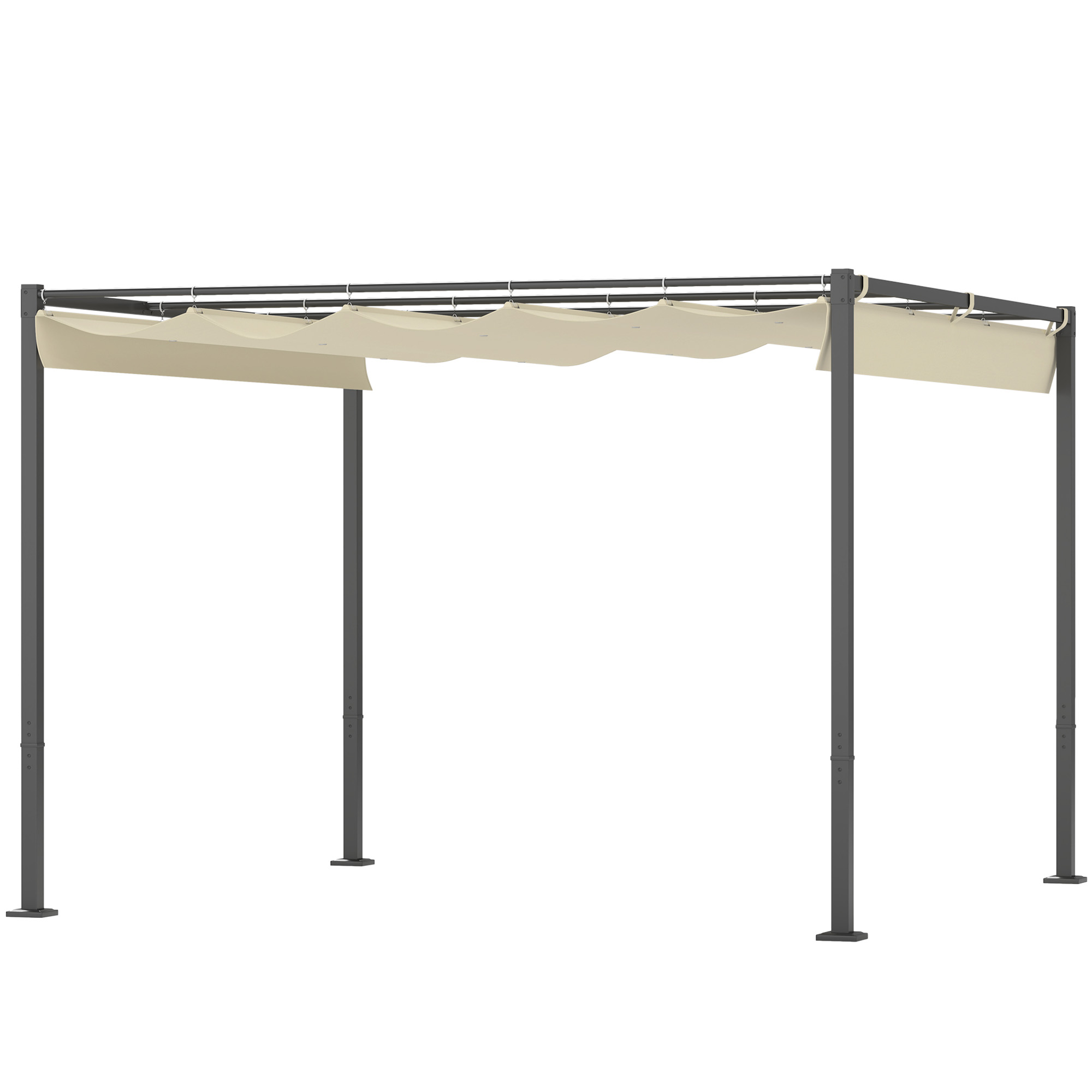 Outsunny Pergola ca. 3x3m Garten Pavillon, Terrassendachung aus Metall, Gar günstig online kaufen