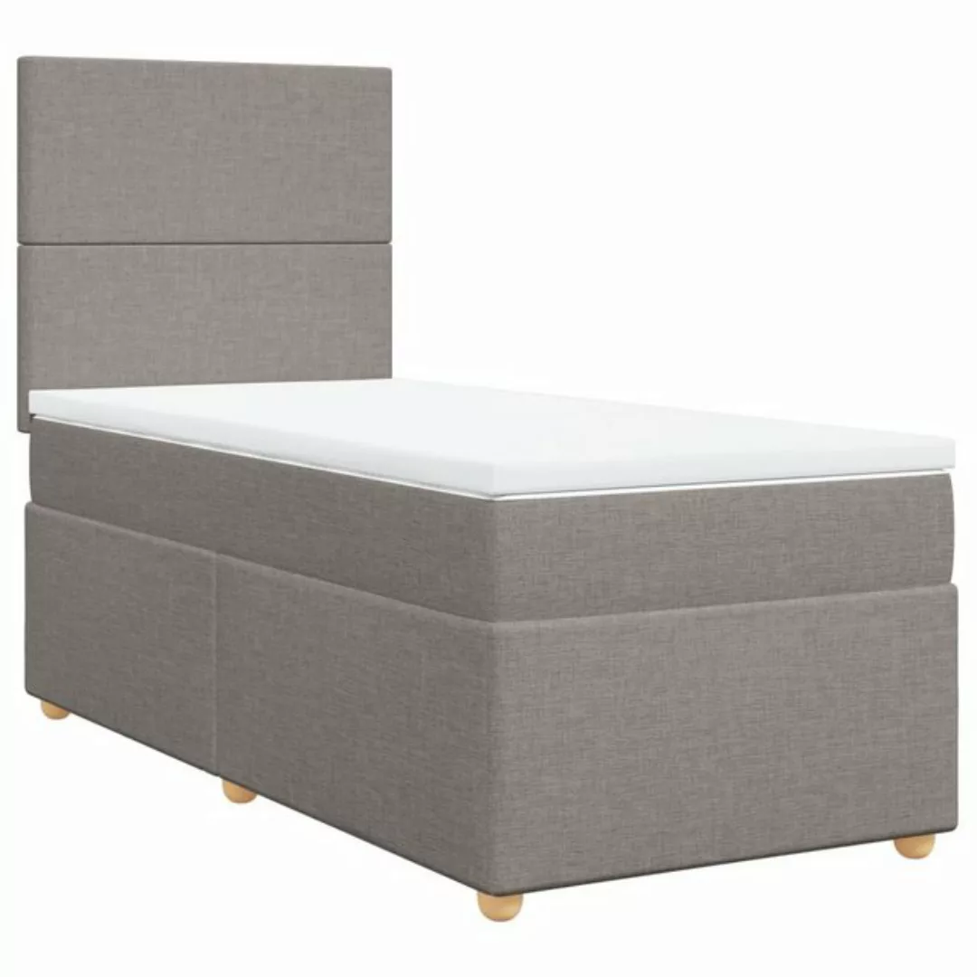 vidaXL Bett Boxspringbett mit Matratze Taupe 90x190 cm Stoff günstig online kaufen