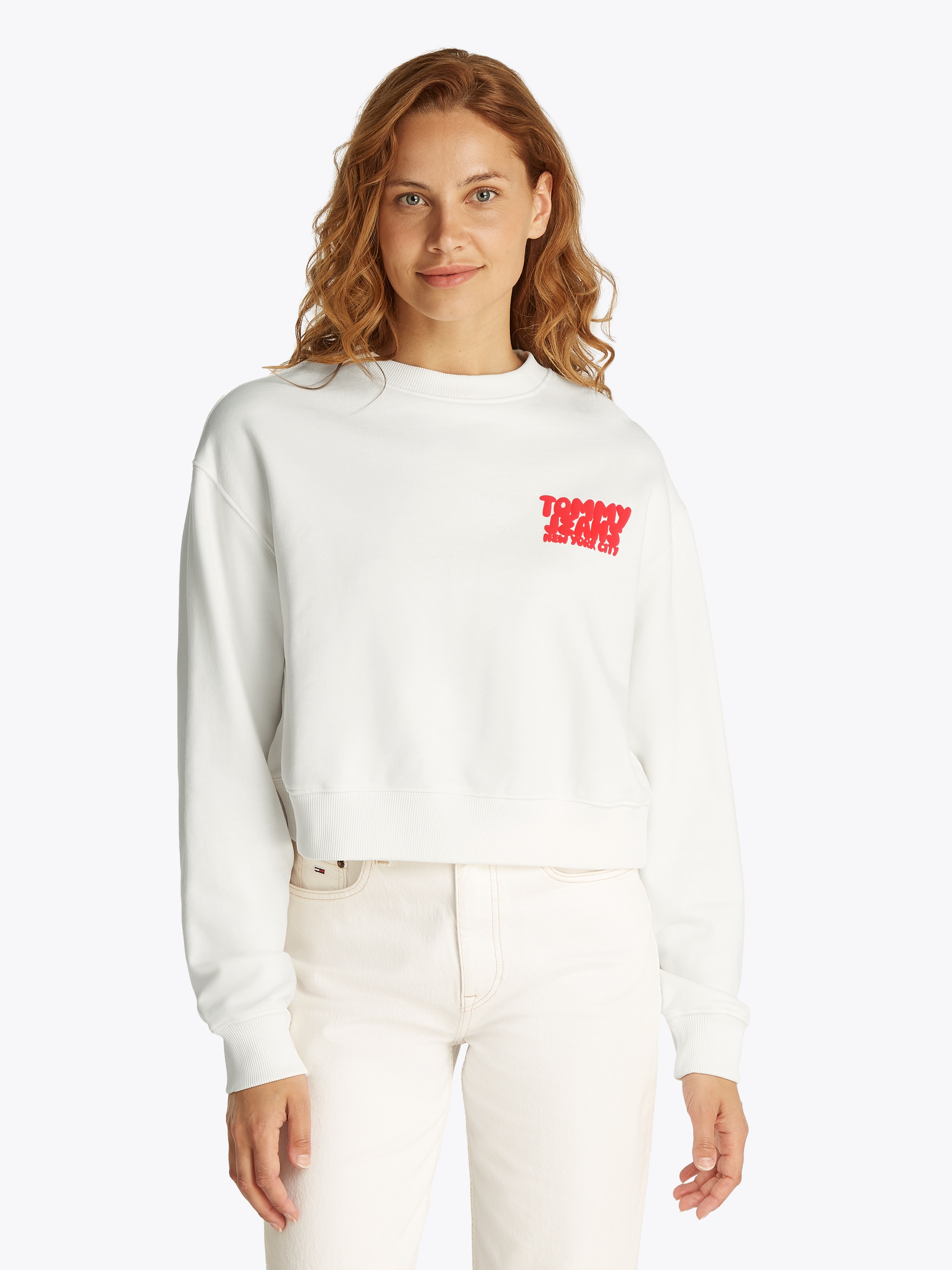 Tommy Jeans Sweatshirt "TJW RLX CRP TJ BUBBLE CREW", mit großem Logodruck a günstig online kaufen