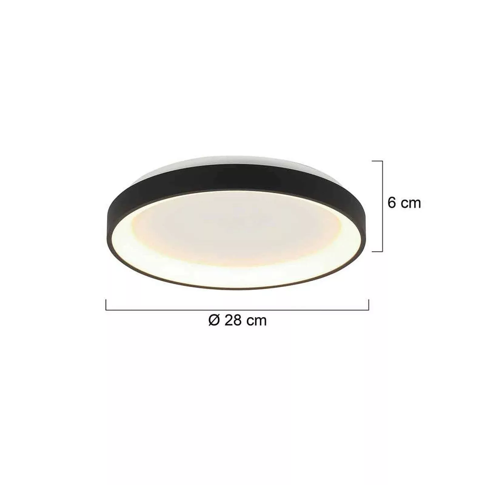 LED-Deckenleuchte Ringlede, schwarz, Höhe 6 cm, Ø 28 cm günstig online kaufen