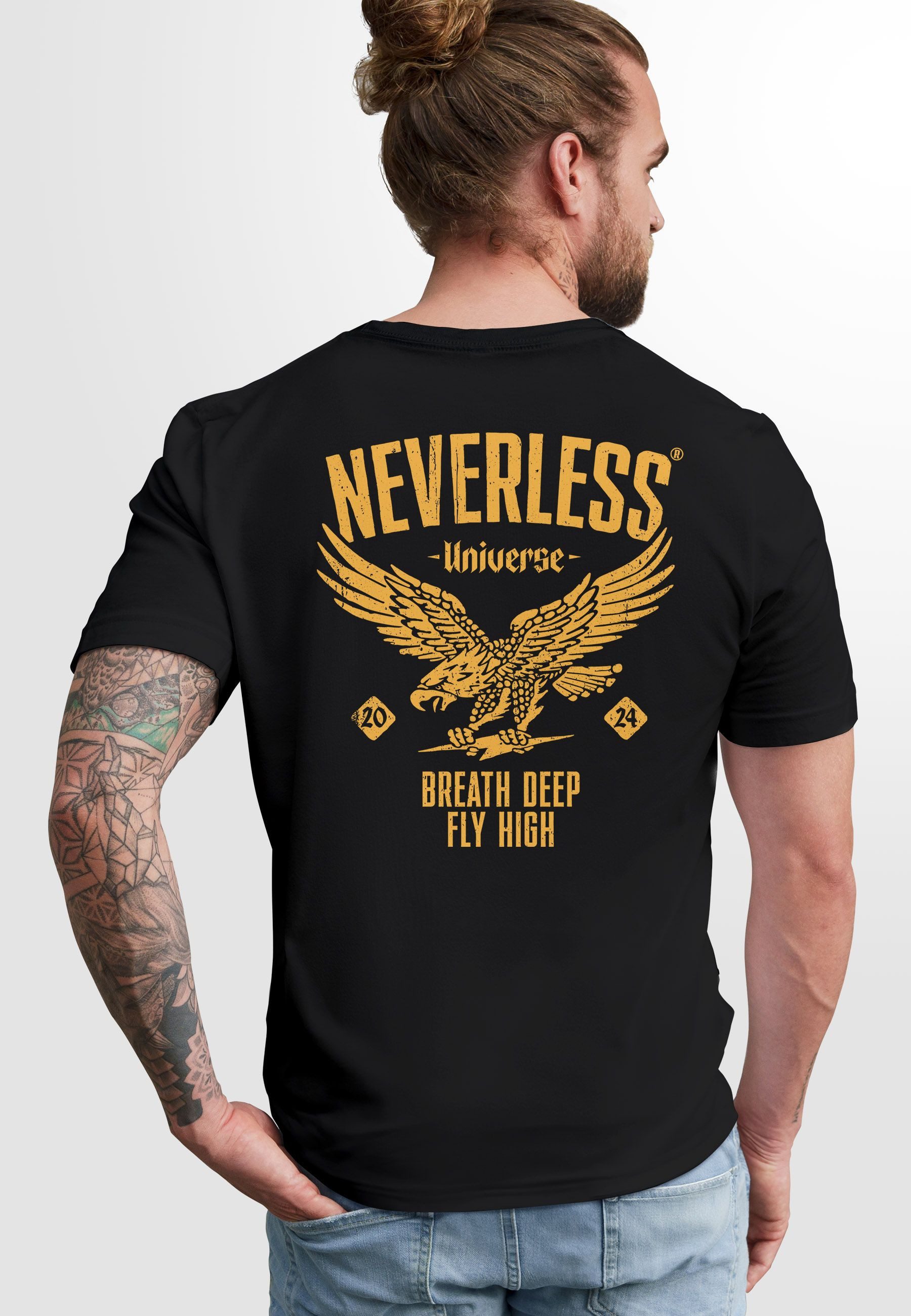 Neverless Print-Shirt Herren T-Shirt Backprint Herren günstig online kaufen
