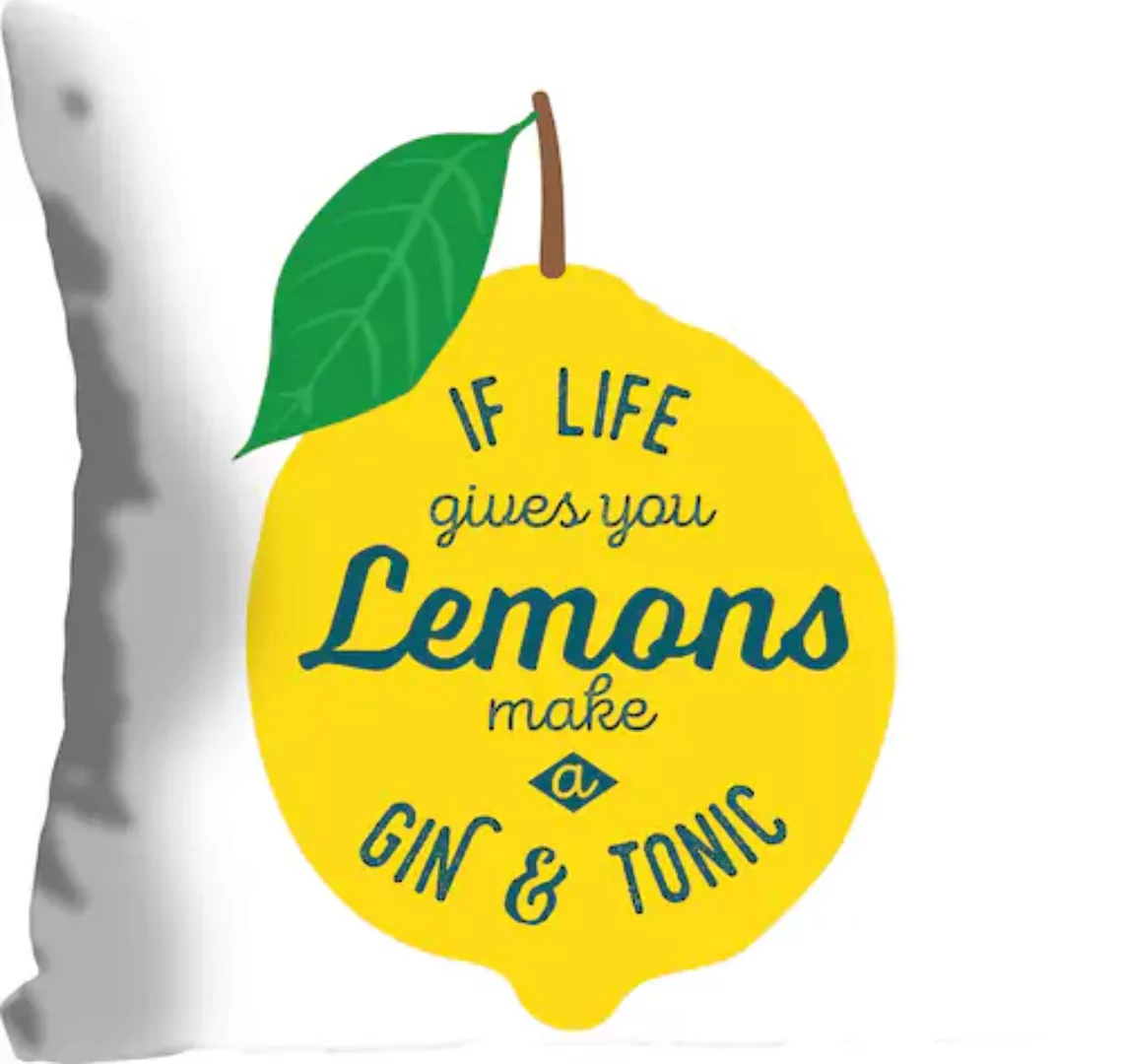 queence Dekokissen »Lemons«, mit einer Zitrone, Kissenhülle ohne Füllung, 1 günstig online kaufen