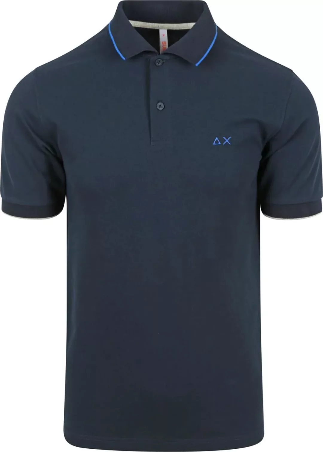 Sun68 Poloshirt Small Stripe Collar Navy - Größe M günstig online kaufen