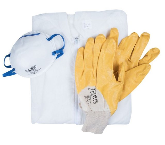 Trend Line Maleranzug Arbeitsschutz-Set 3-teilig Overall Handschuh Maske günstig online kaufen