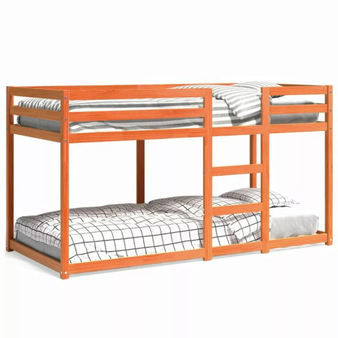 vidaXL Etagenbett Etagenbett Wachsbraun 90x200 cm Massivholz Kiefer Bett Be günstig online kaufen