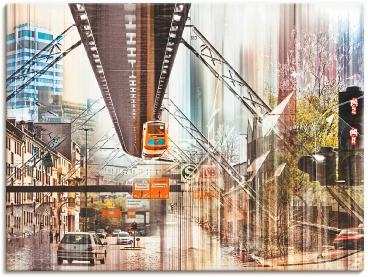 Artland Leinwandbild "Wuppertal NRW Ruhrgebiet Collage", Deutschland, (1 St günstig online kaufen