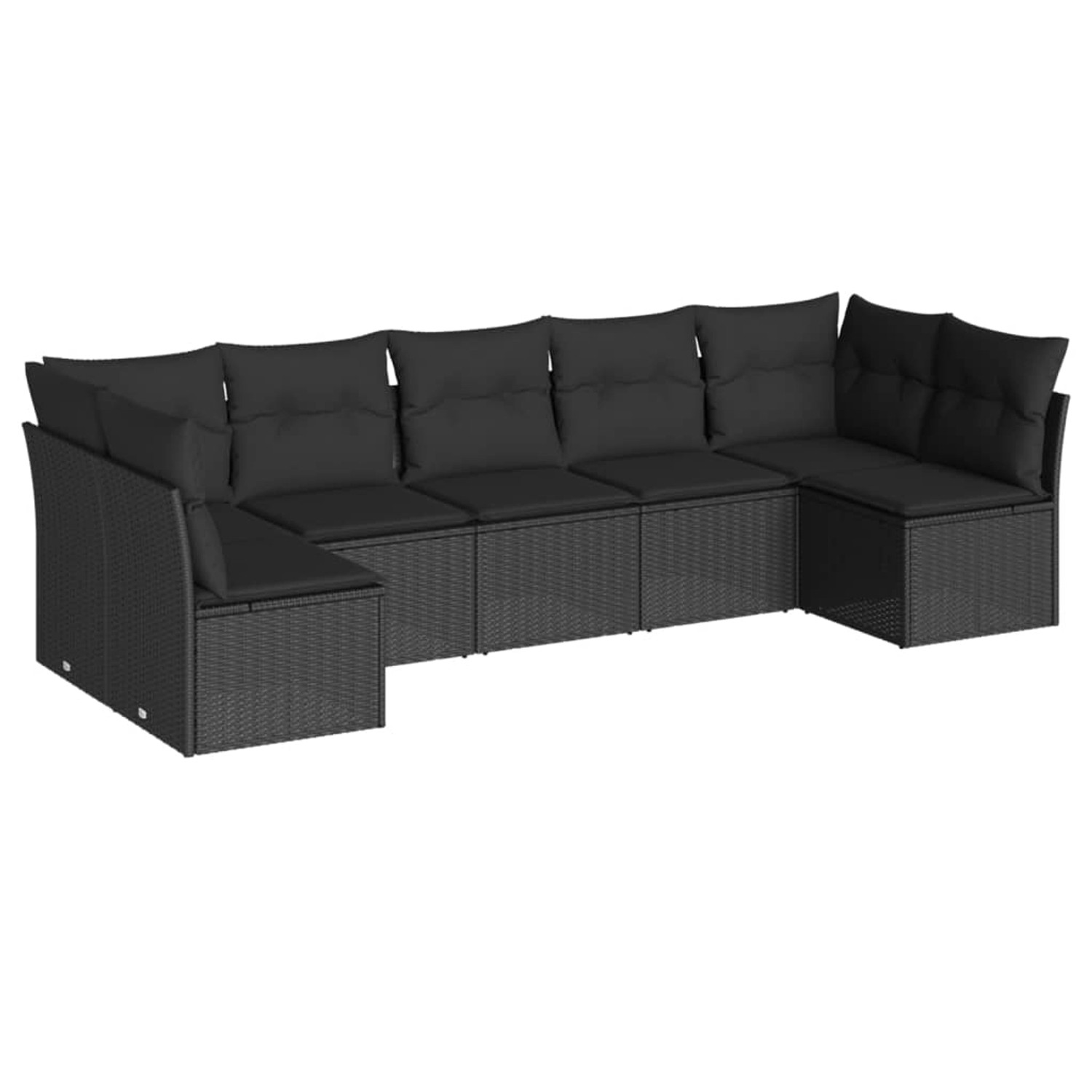 vidaXL 7-tlg Garten-Sofagarnitur mit Kissen Schwarz Poly Rattan Modell 20 günstig online kaufen