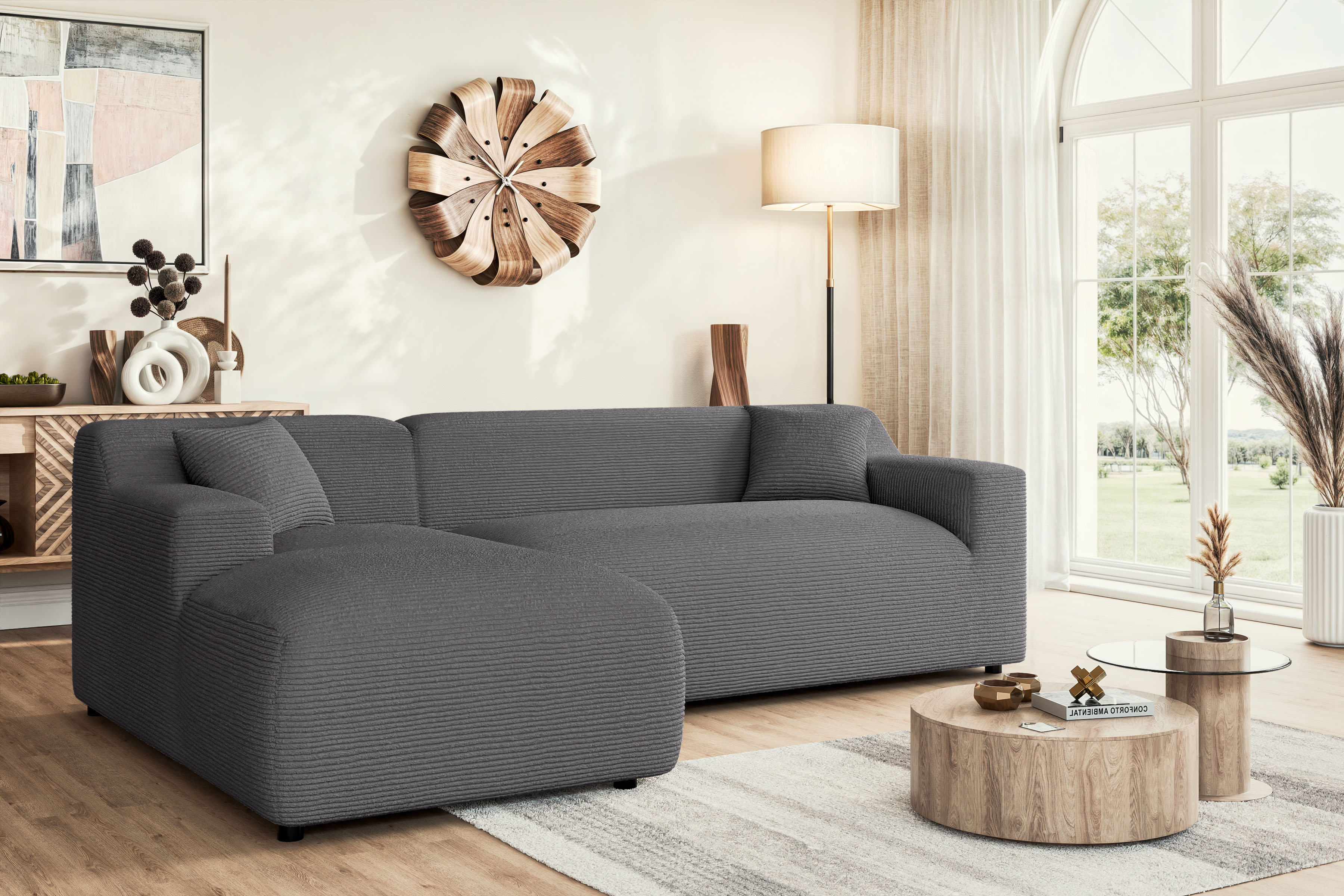 Home affaire Ecksofa "LILLIANA Designsofa, L-Form mit Recamiere rechts/link günstig online kaufen