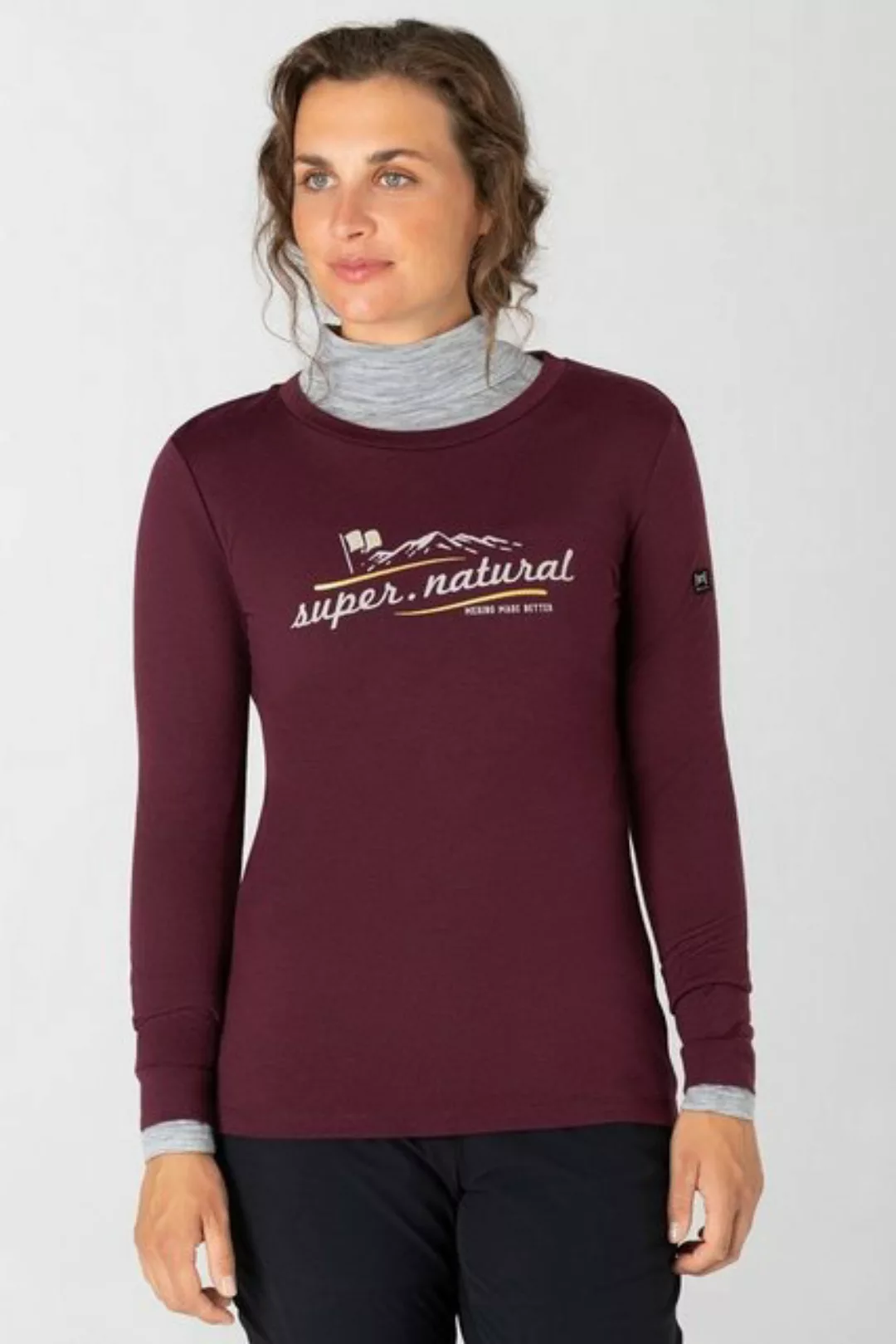 SUPER.NATURAL Langarmshirt Merino Longsleeve W MOUNTAIN I.D. LS angenehmer günstig online kaufen