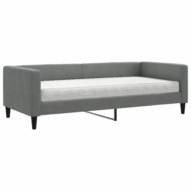 vidaXL Bett, Tagesbett mit Matratze Dunkelgrau 90x200 cm Stoff günstig online kaufen