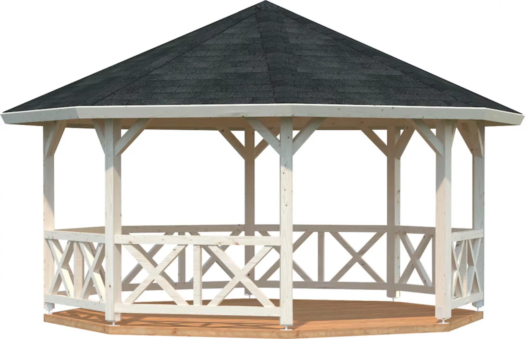 Palmako Holz-Pavillon Betty Natur unbehandelt 465 cm x 465 cm ohne Fußboden günstig online kaufen