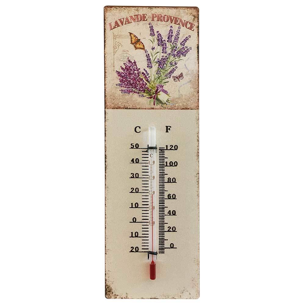 Wandthermometer Lavendel Provence Thermometer Vintage Nostalgie Blechschild günstig online kaufen