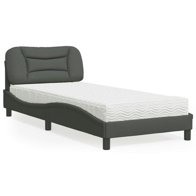 vidaXL Bett Bett mit Matratze Dunkelgrau 80x200 cm Stoff günstig online kaufen