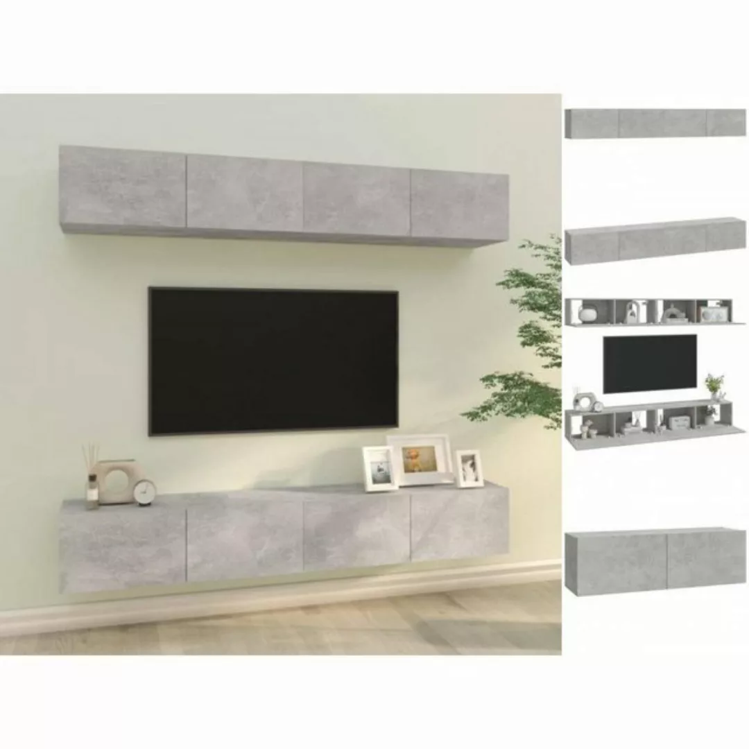 Vidaxl Tv-wandschränke 4 Stk. Betongrau 100x30x30 Cm günstig online kaufen