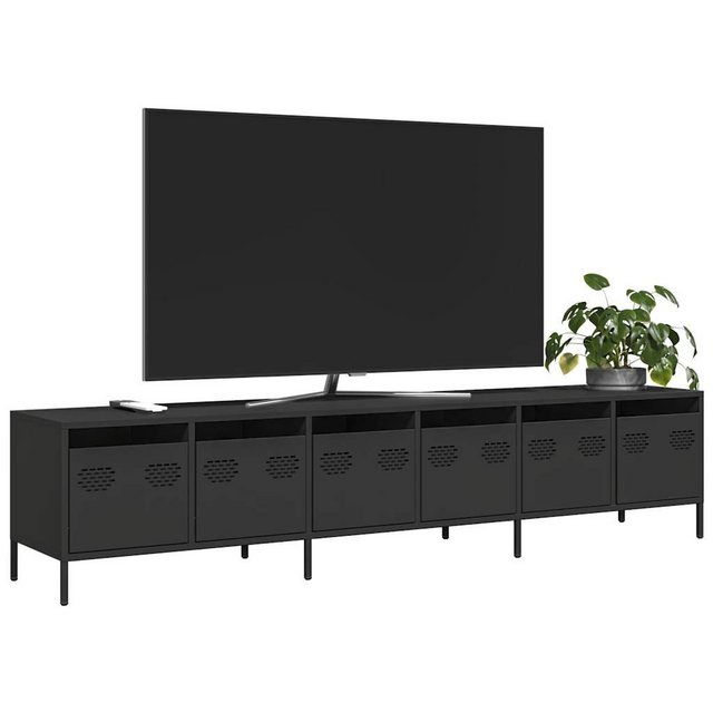 vidaXL Schrankmodule TV-Schrank Schwarz 202x39x43,5 cm Kaltgewalzter Stahl günstig online kaufen