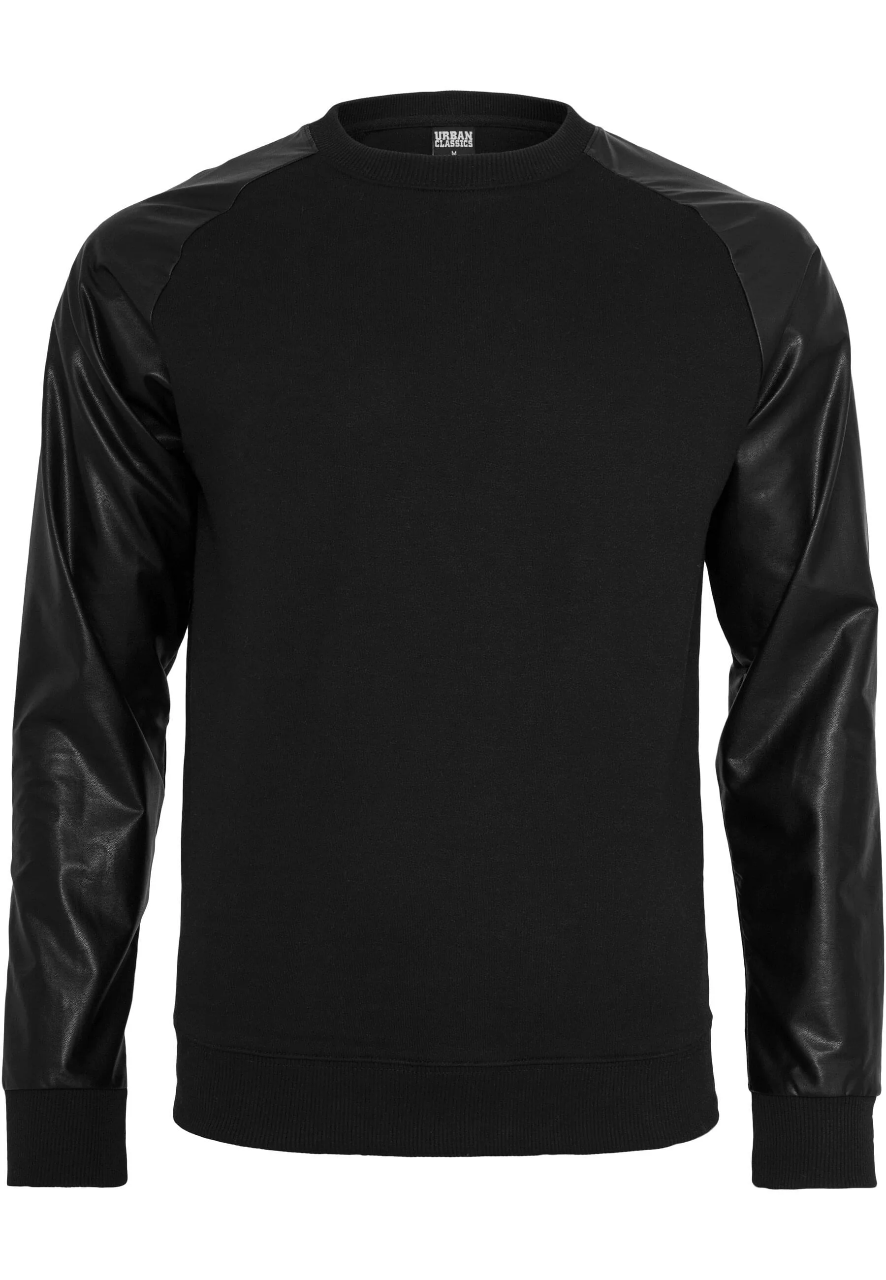 URBAN CLASSICS Rundhalspullover "Urban Classics Herren Raglan Leather Imita günstig online kaufen