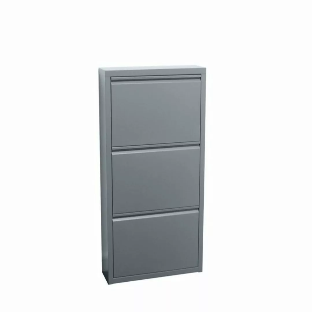 ebuy24 Schuhschrank Pisa Schuhschrank mit 3 Klappen/Türen in Metall gr günstig online kaufen