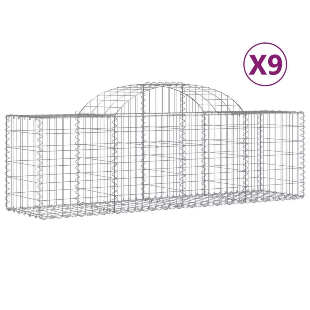 Vidaxl Gabionen Mit Hochbogen 9 Stk. 200x50x60/80 Cm Verzinktes Eisen günstig online kaufen