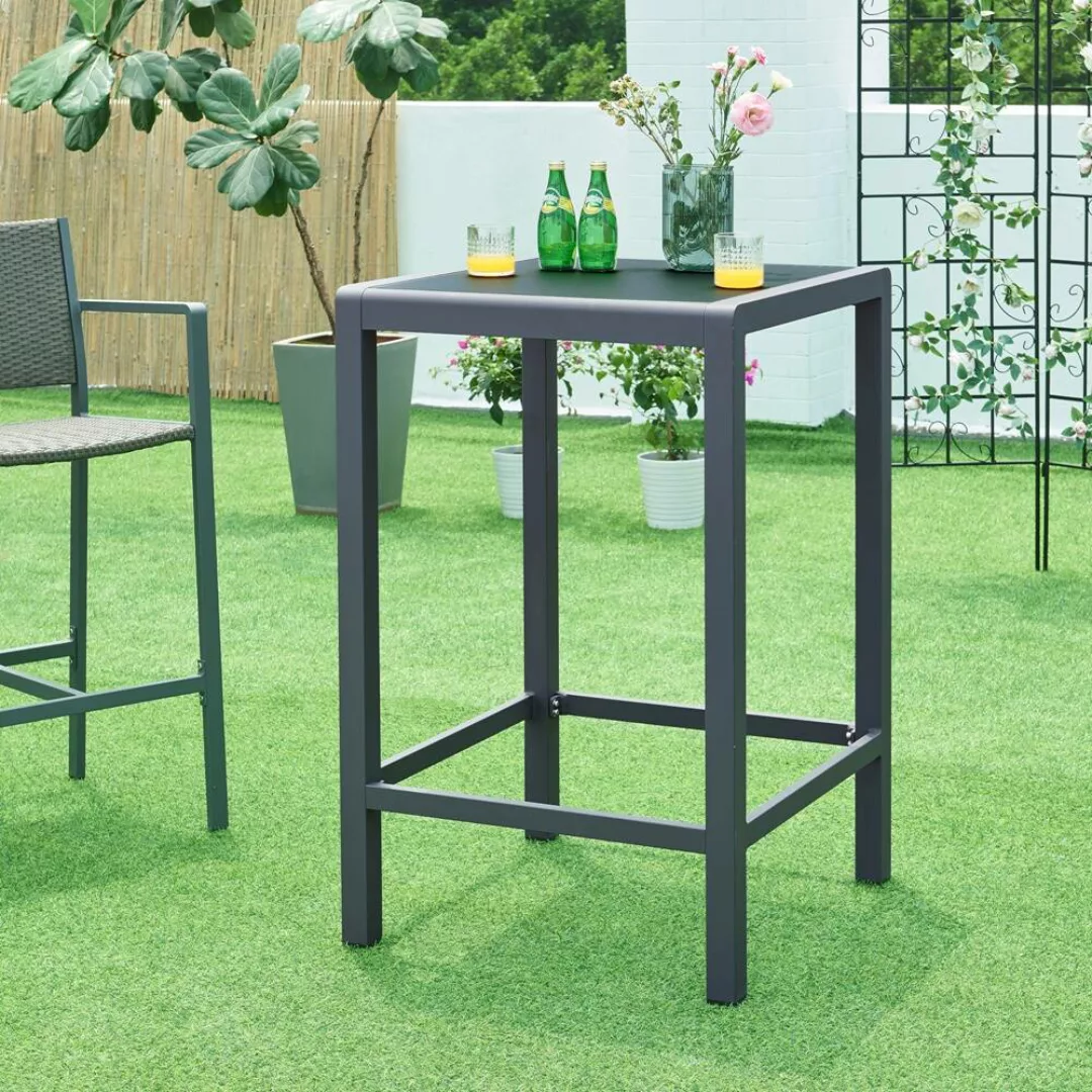 Outdoor-Bartisch AACHEN-100 Aluminium Glas Anthrazit günstig online kaufen