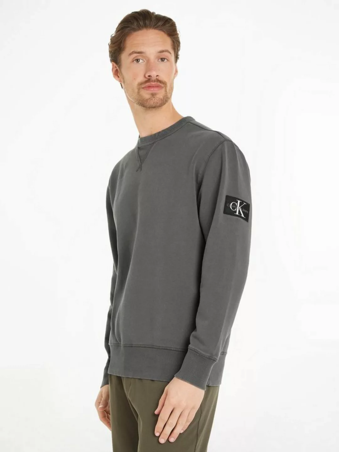 Calvin Klein Jeans Sweatshirt WASHED BADGE CREW NECK mit Logopatch günstig online kaufen