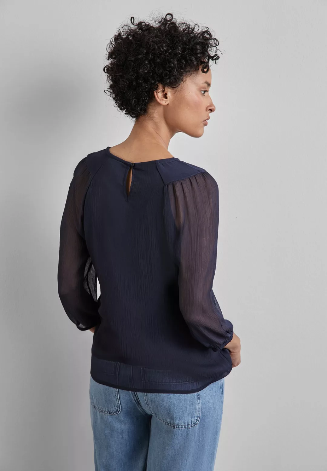 STREET ONE Chiffonbluse, Rundhalsausschnitt günstig online kaufen