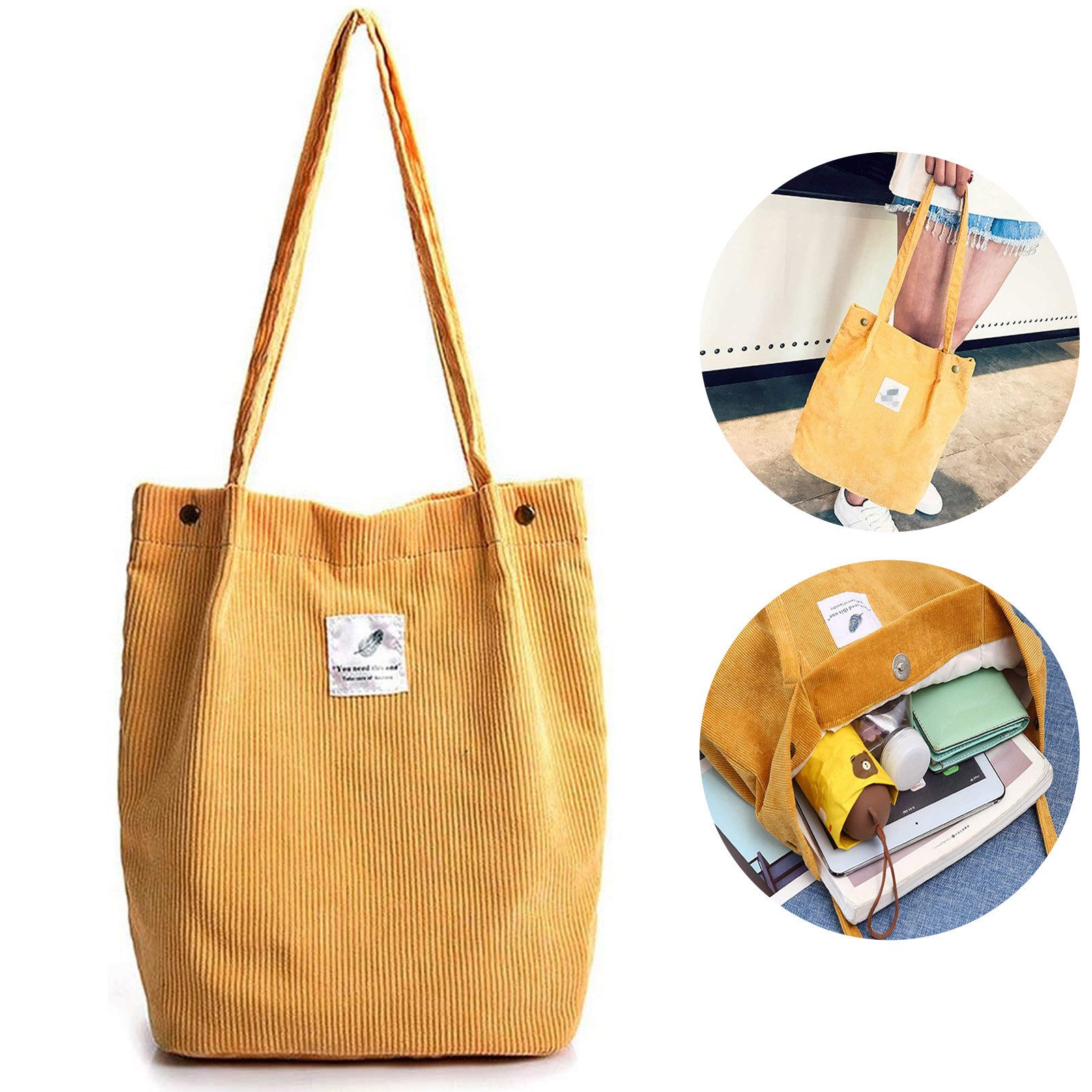 OKWISH Handtasche Kordsamtschultertasche Tote Bag Freizeittasche günstig online kaufen
