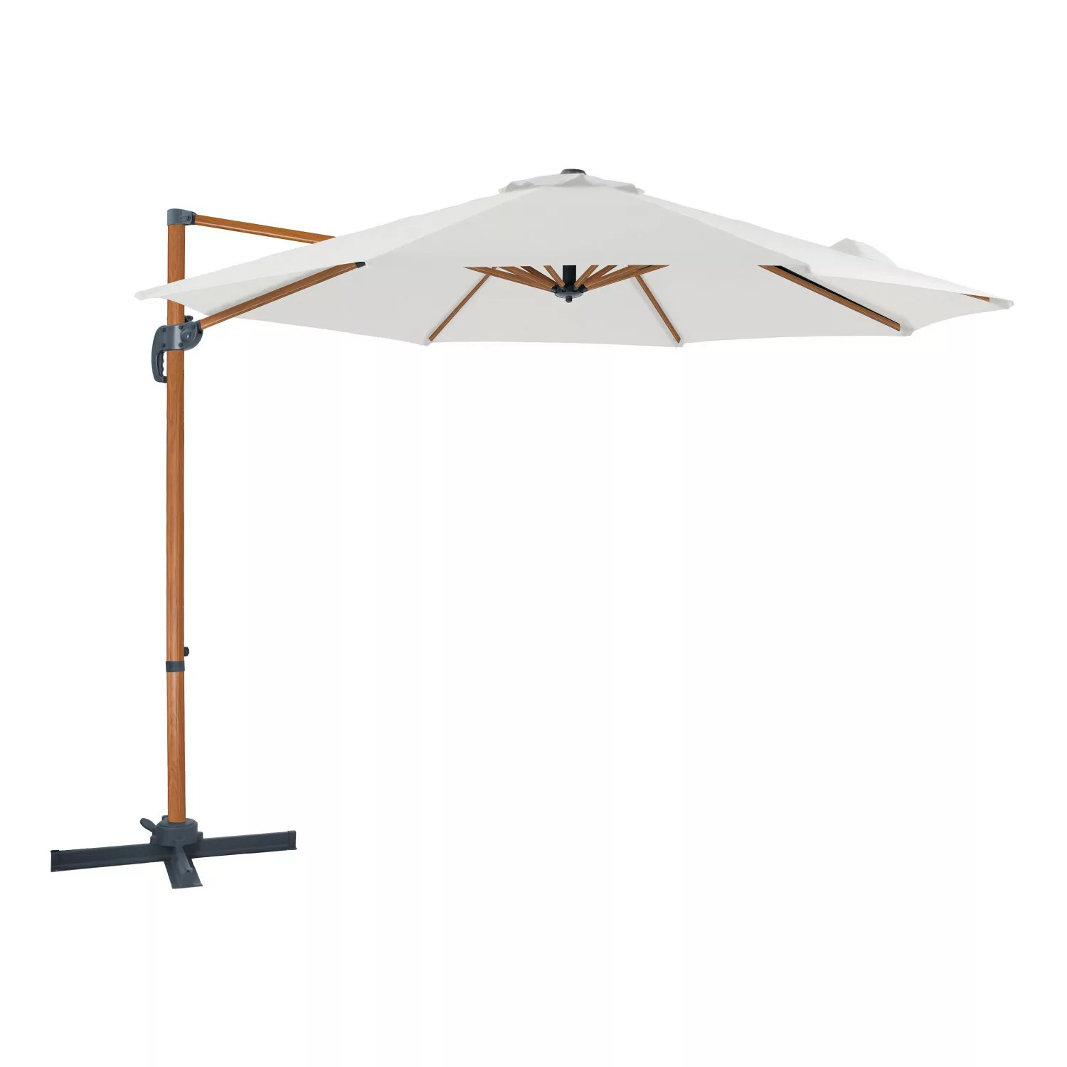 Axi Ampelschirm Marisol Ø 300 cm Holz-Optik/Beige günstig online kaufen