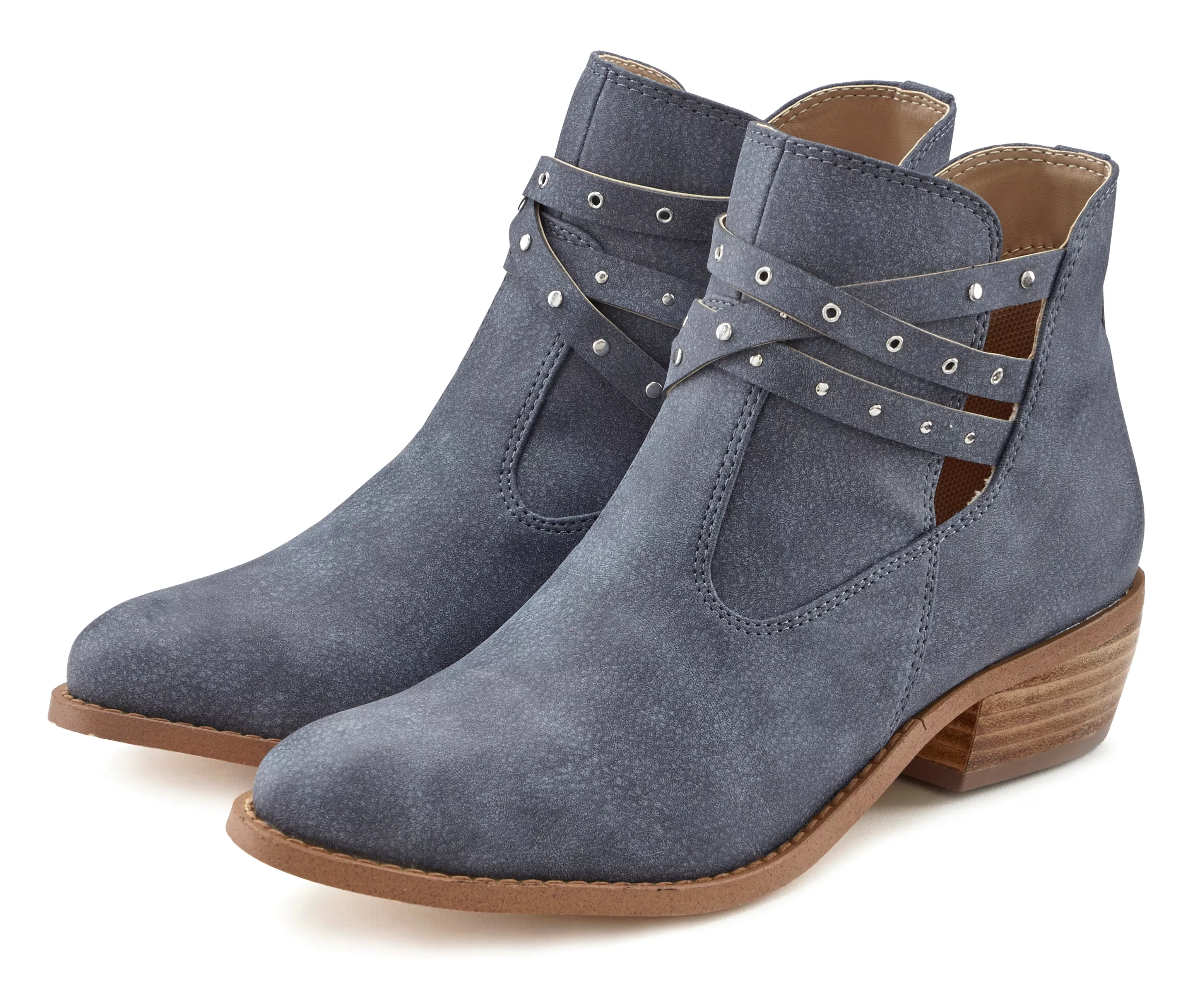 LASCANA Westernstiefelette, Cowboy Boots, Ankle Stiefelette mit Zierbändern günstig online kaufen
