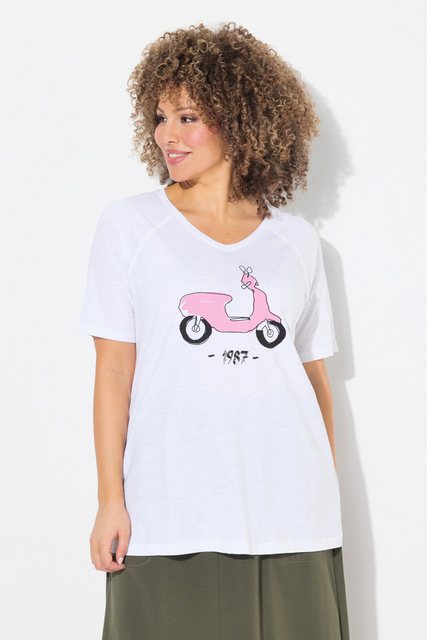 Ulla Popken T-Shirt T-Shirt Vespa Classic V-Ausschnitt Halbarm günstig online kaufen