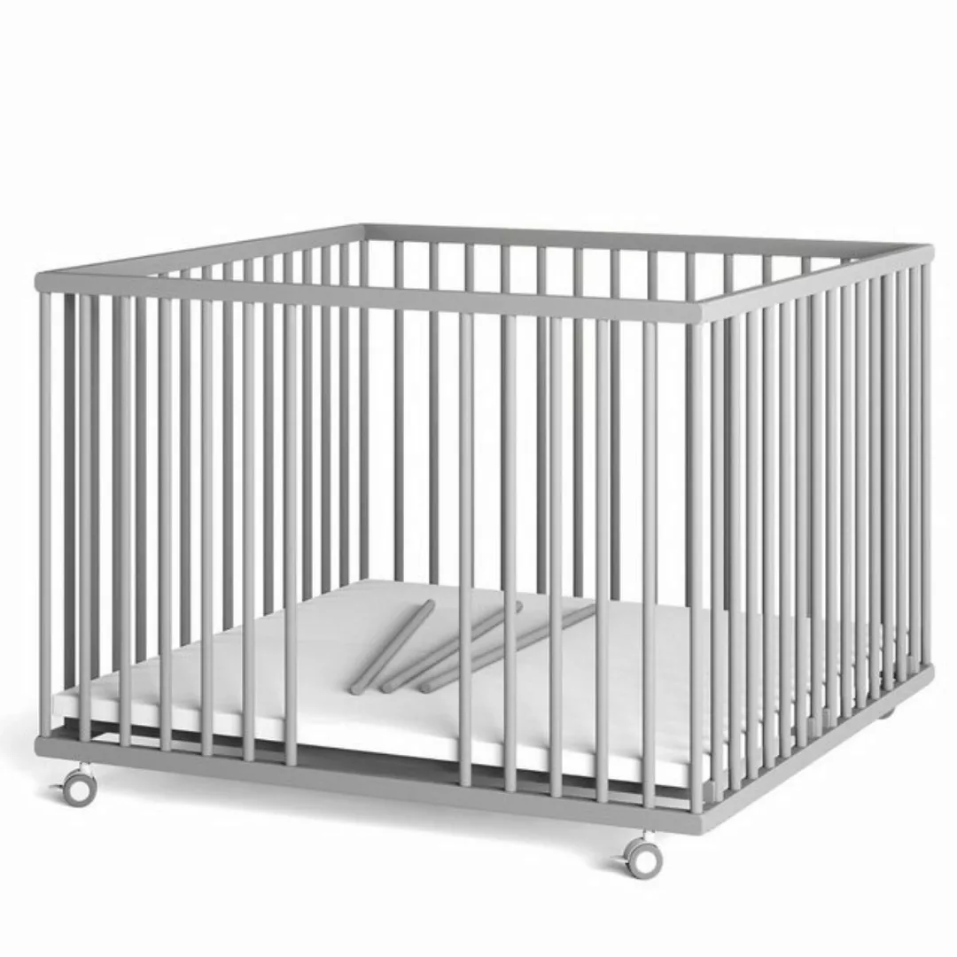 Sämann Babybett Laufgitter 100x100 cm mit Matratze Cloud Air & Schlupfspros günstig online kaufen