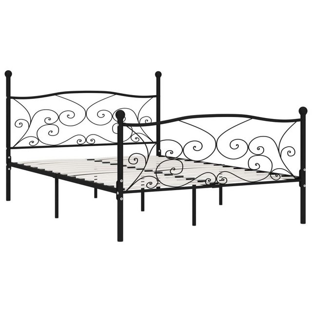 furnicato Bettgestell mit Lattenrost Schwarz Metall 120 × 200 cm (1-tlg) günstig online kaufen