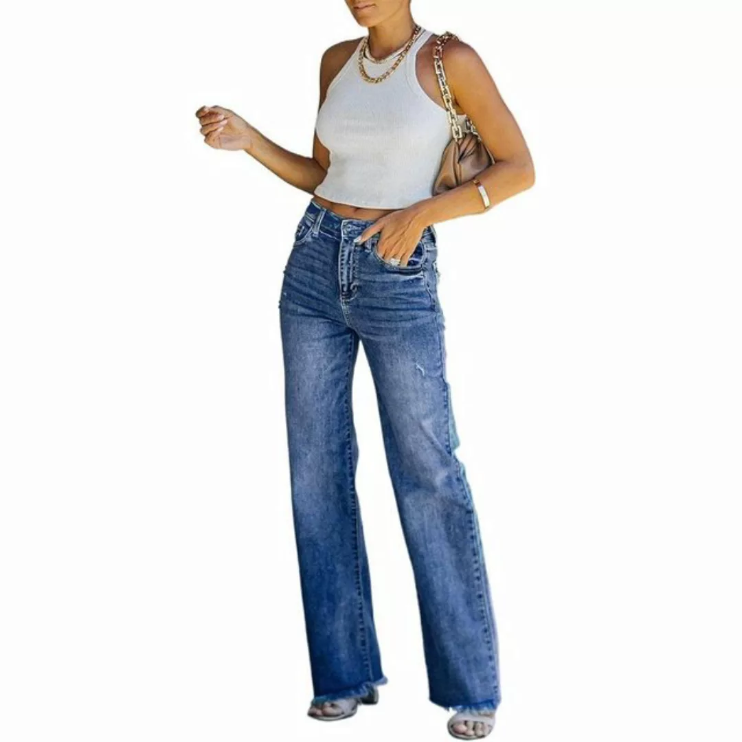 KIKI Jeanshotpants Damen Jeans Mit Geradem Bein Und Hoher Taille - Retro-Ho günstig online kaufen