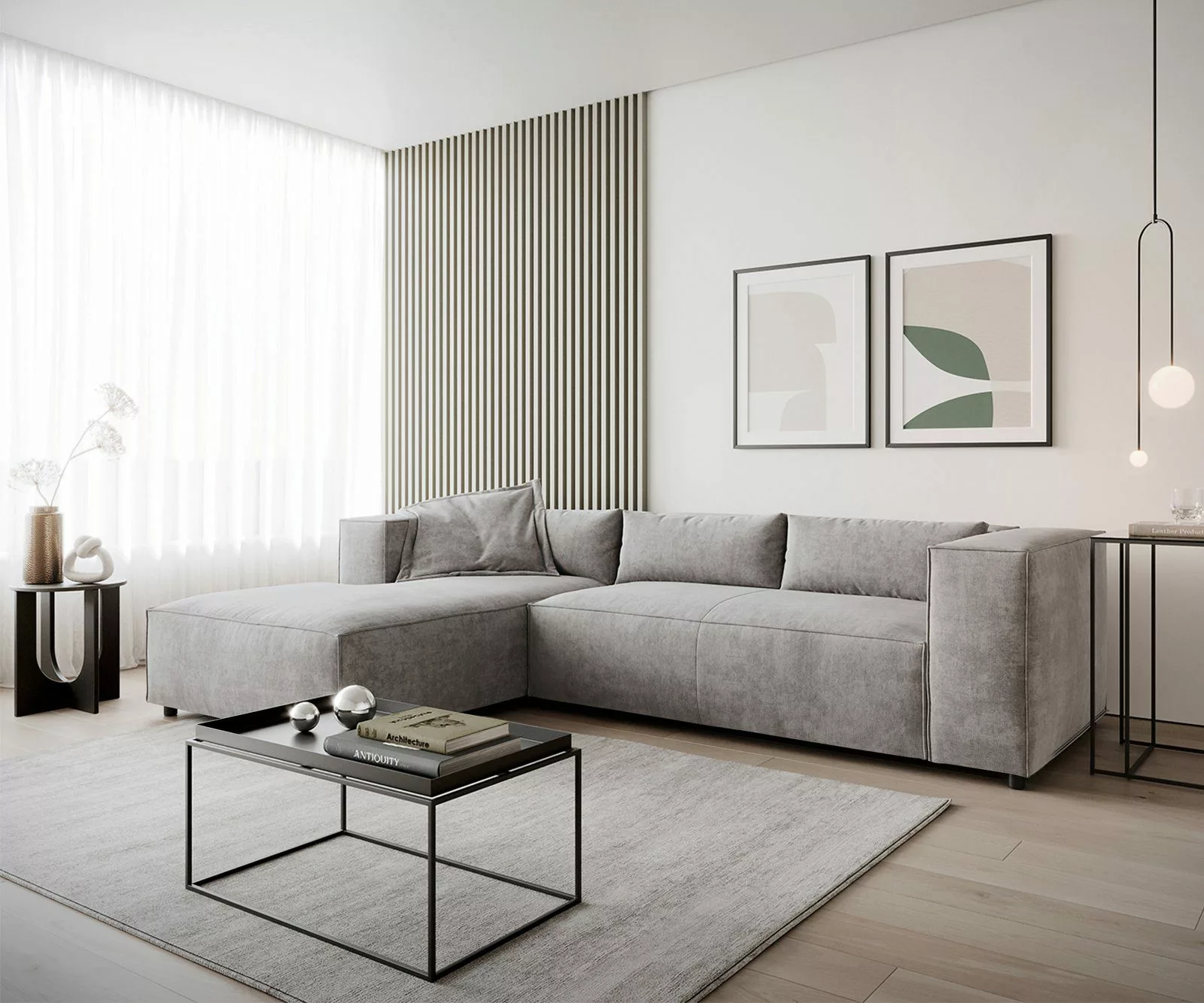 DELIFE Ecksofa Brom, Lederimitat Braun 260x175 günstig online kaufen
